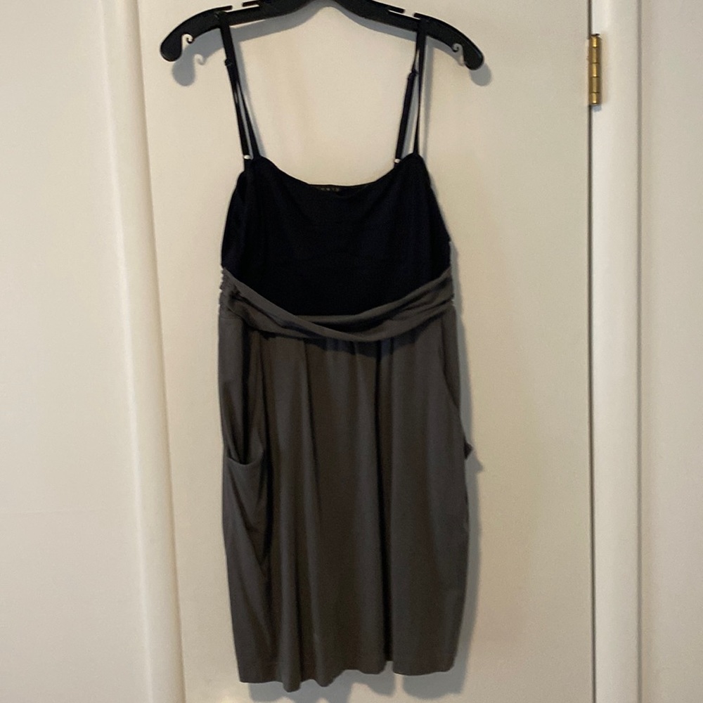 Vintage black and grey Theory mini dress size M